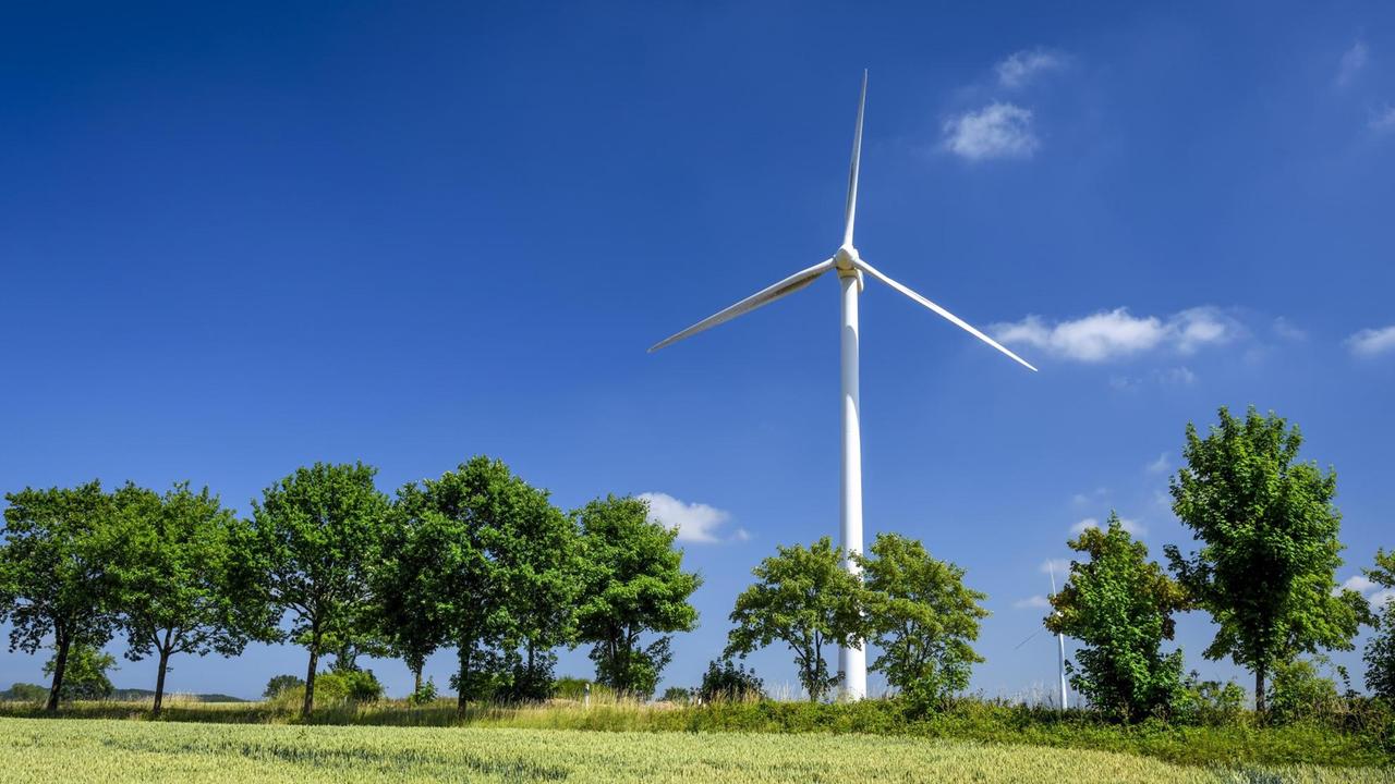 Das Foto zeigt ein Windrad in der Gemeinde Scharbeutz in Schleswig-Holstein. Das Foto zeigt ein Windrad in der Gemeinde Scharbeutz in Schleswig-Holstein.