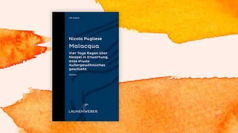 Buchcover "Malacqua" von Nicola Pugliese vor einem grafischen Hintergrund