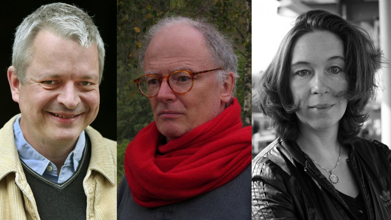 Die Lyriker*innen Ulf Stolterfoht, Franz Josef Czernin und Monika Rinck Die Lyriker*innen Ulf Stolterfoht, Franz Josef Czernin und Monika Rinck