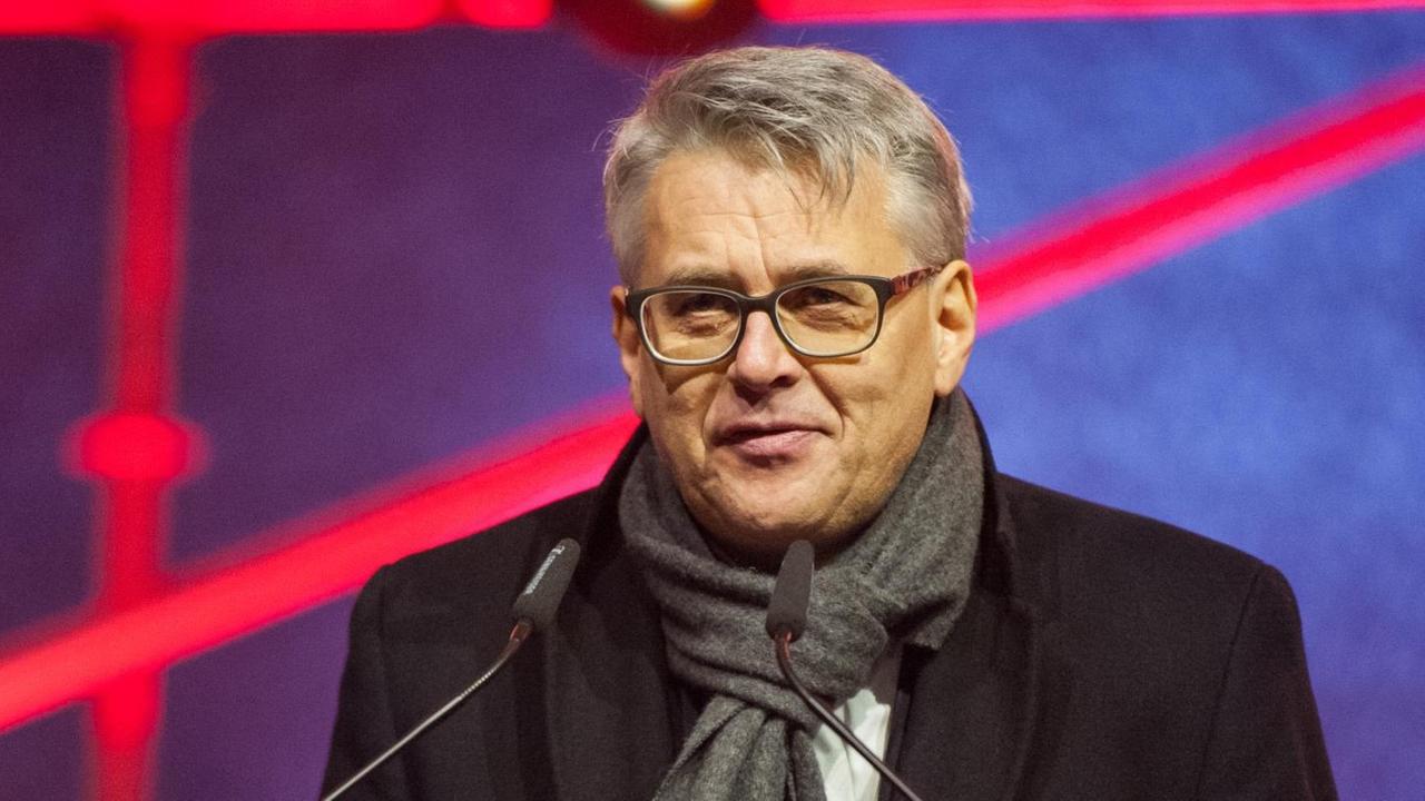Volker Meyer-Guckel, spricht am 19.01.2015 in Lüneburg beim Richtfest im neuen Zentralgebäude der Leuphana Universität. Volker Meyer-Guckel, spricht am 19.01.2015 in Lüneburg beim Richtfest im neuen Zentralgebäude der Leuphana Universität.