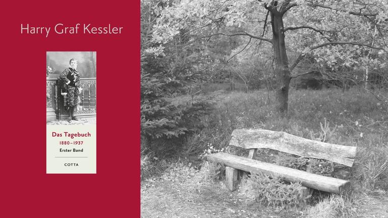 Harry Graf Kesslers Tagebuch vor einer Bank. Harry Graf Kesslers Tagebuch vor einer Bank.