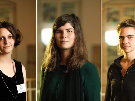 Collage mit Porträts der drei Gewinnerinnen des Open Mike 2019.