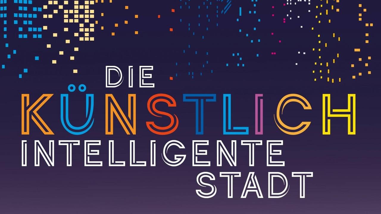 abstrahierte Grafik einer Stadt aus Pixeln abstrahierte Grafik einer Stadt aus Pixeln