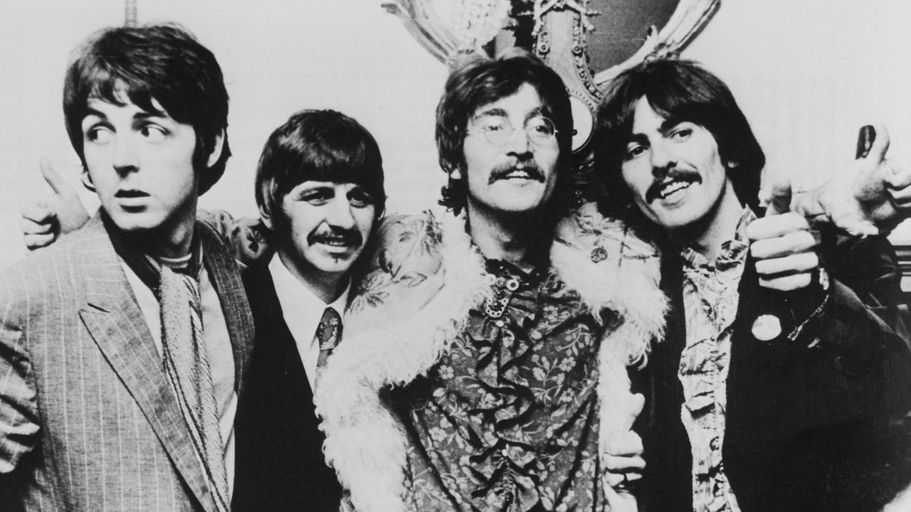 Ein Foto von der Popgruppe "Beatles" um 1970. Ein Foto von der Popgruppe "Beatles" um 1970.