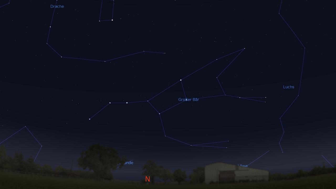 Der Große Bär bzw. die Große Bärin abends am Nordhimmel Der Große Bär bzw. die Große Bärin abends am Nordhimmel