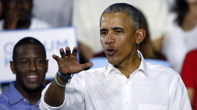 Barack Obama setze sich auf verschiedenen Wahlkampfveranstaltungen ein. Zuletzt vor 3.000 Anhängern des demokratischen Kandidaten Andrew Gillum in Florida.
