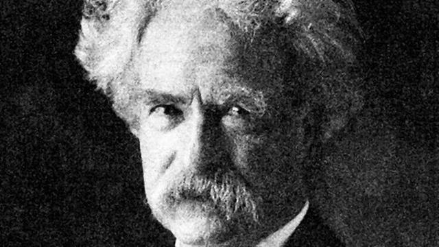 Das zeitgenössische Porträt zeigt den amerikanischen Schriftsteller Mark Twain (1835-1910).