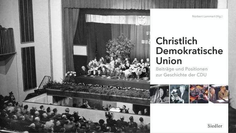Hintergrundbild: Blick über den Saal auf das Präsidium während des ersten Bundesparteitags der Christlich-Demokratischen Union (CDU). Vom 20. bis 22. Oktober 1950 hielt die CDU im Odeonsaal der alten Kaiserstadt Goslar ihren ersten Bundesparteitag seit ihrer Gründung 1945 ab. Vordergrund: Buchcover Hintergrundbild: Blick über den Saal auf das Präsidium während des ersten Bundesparteitags der Christlich-Demokratischen Union (CDU). Vom 20. bis 22. Oktober 1950 hielt die CDU im Odeonsaal der alten Kaiserstadt Goslar ihren ersten Bundesparteitag seit ihrer Gründung 1945 ab. Vordergrund: Buchcover