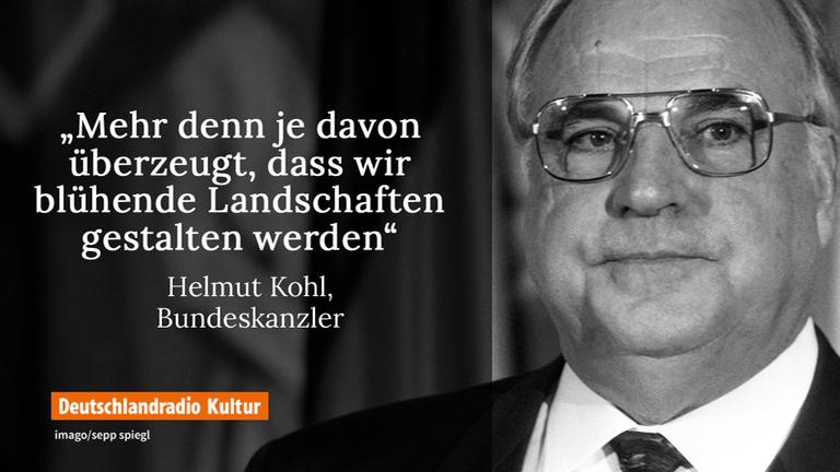 Ex-Bundeskanzler Helmut Kohl (CDU) und seine Vision von "blühenden Landschaften" in Ostdeutschland Ex-Bundeskanzler Helmut Kohl (CDU) und seine Vision von "blühenden Landschaften" in Ostdeutschland