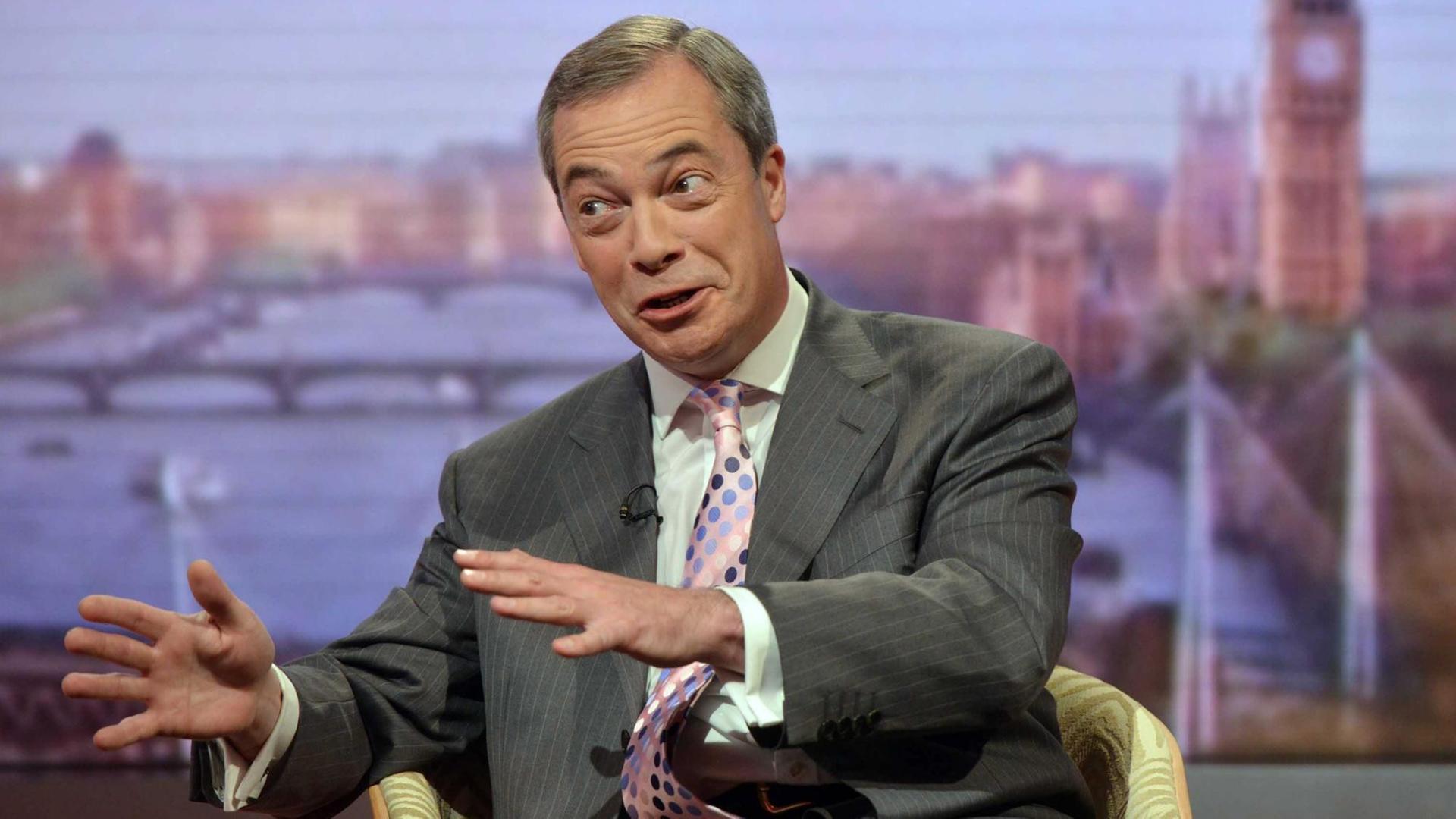 UKIP-Chef Nigel Farage in der Andrew Marr Show. UKIP-Chef Nigel Farage in der Andrew Marr Show.