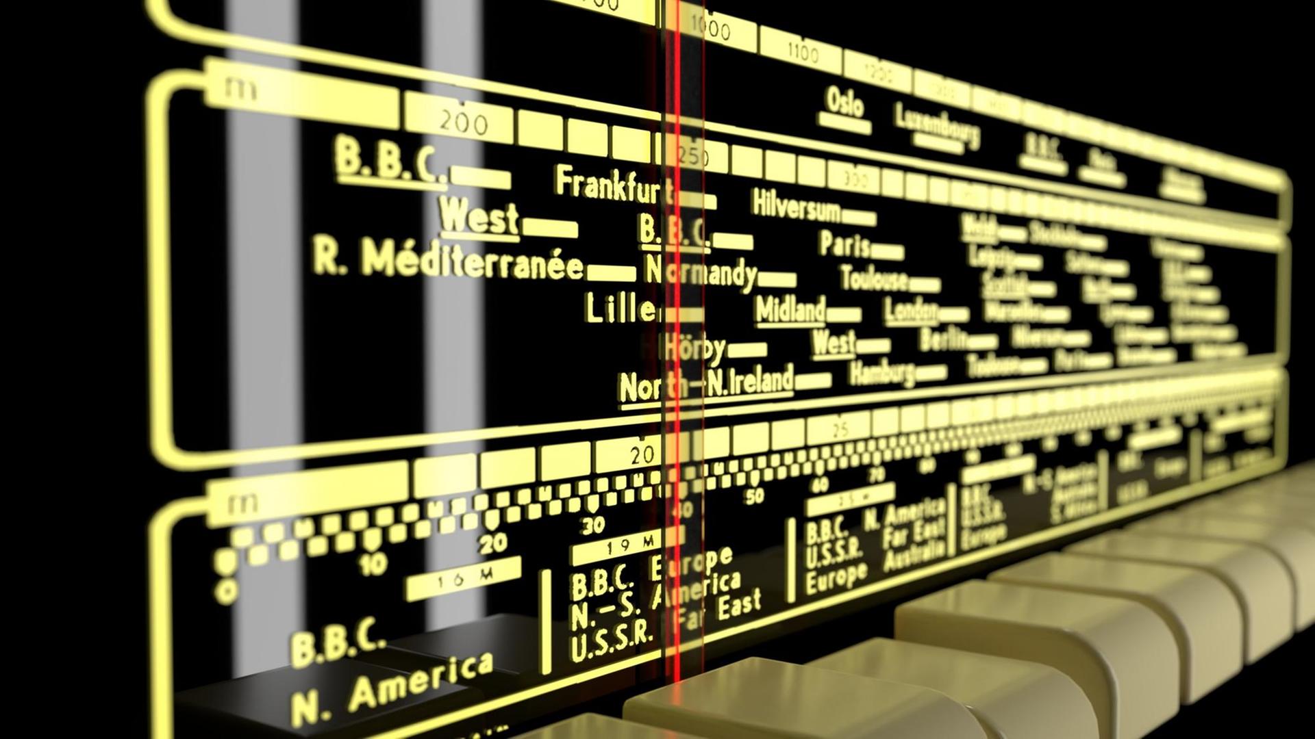 Frequenzsuche auf einem alten Radiogerät Frequenzsuche auf einem alten Radiogerät
