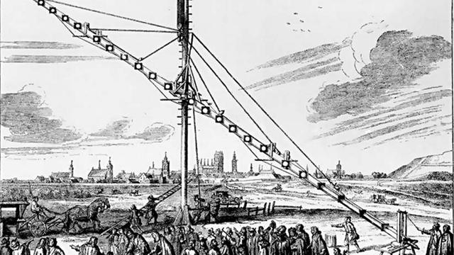 Das berühmte Langteleskop von Johannes Hevelius