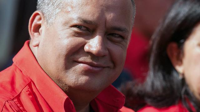 Ein Porträtfoto Diosdado Cabellos, Parlamentspräsident Venezuelas