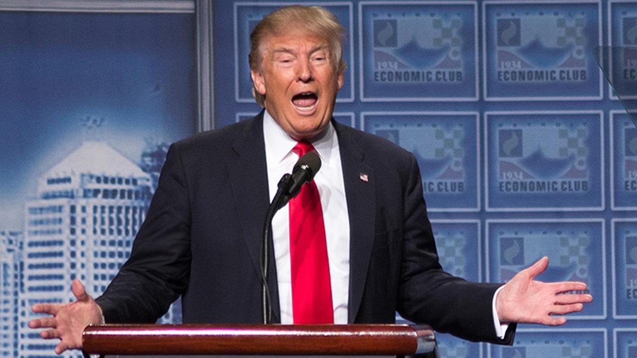 Donald Trump bei seiner Rede zur Wirtschaftspolitik in Detroit. Donald Trump bei seiner Rede zur Wirtschaftspolitik in Detroit.