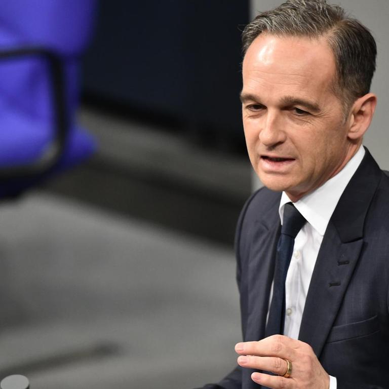 Bundesaußenminister Heiko Maas (SPD) spricht bei der Debatte im Bundestag über den Haushalt des Auswärtigen Amtes 2020.