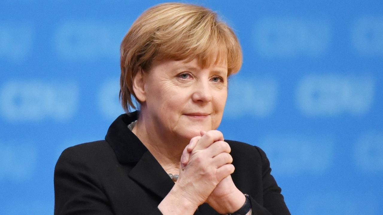 Die CDU-Bundesvorsitzende Angela Merkel auf dem Bundesparteitag in Karlsruhe.