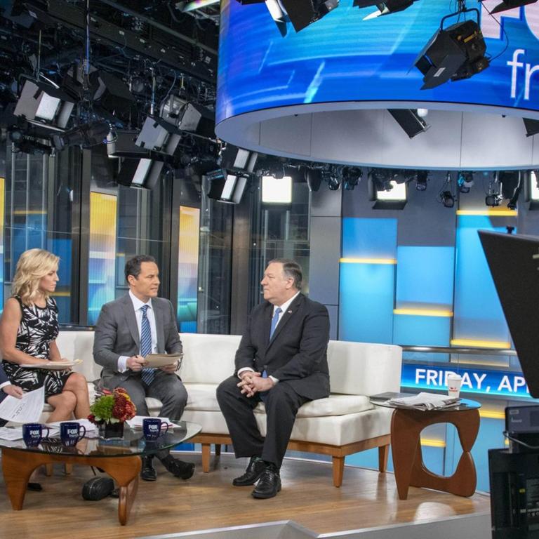 Morgensendung "Fox and Friends" beim TV-Sender Fox News: US-Außenminister Mike Pompeo als Studiogast im Interview
