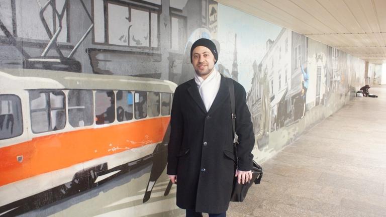 Michail Kabustin an einer U-Bahn-Station in Bratislava Michail Kabustin an einer U-Bahn-Station in Bratislava