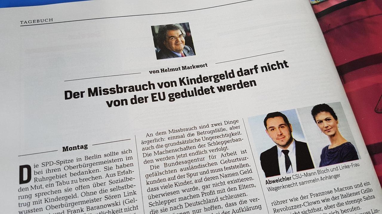 Die Kolumne "Tagebuch" von Helmut Markwort im Magazin "Focus" Die Kolumne "Tagebuch" von Helmut Markwort im Magazin "Focus"