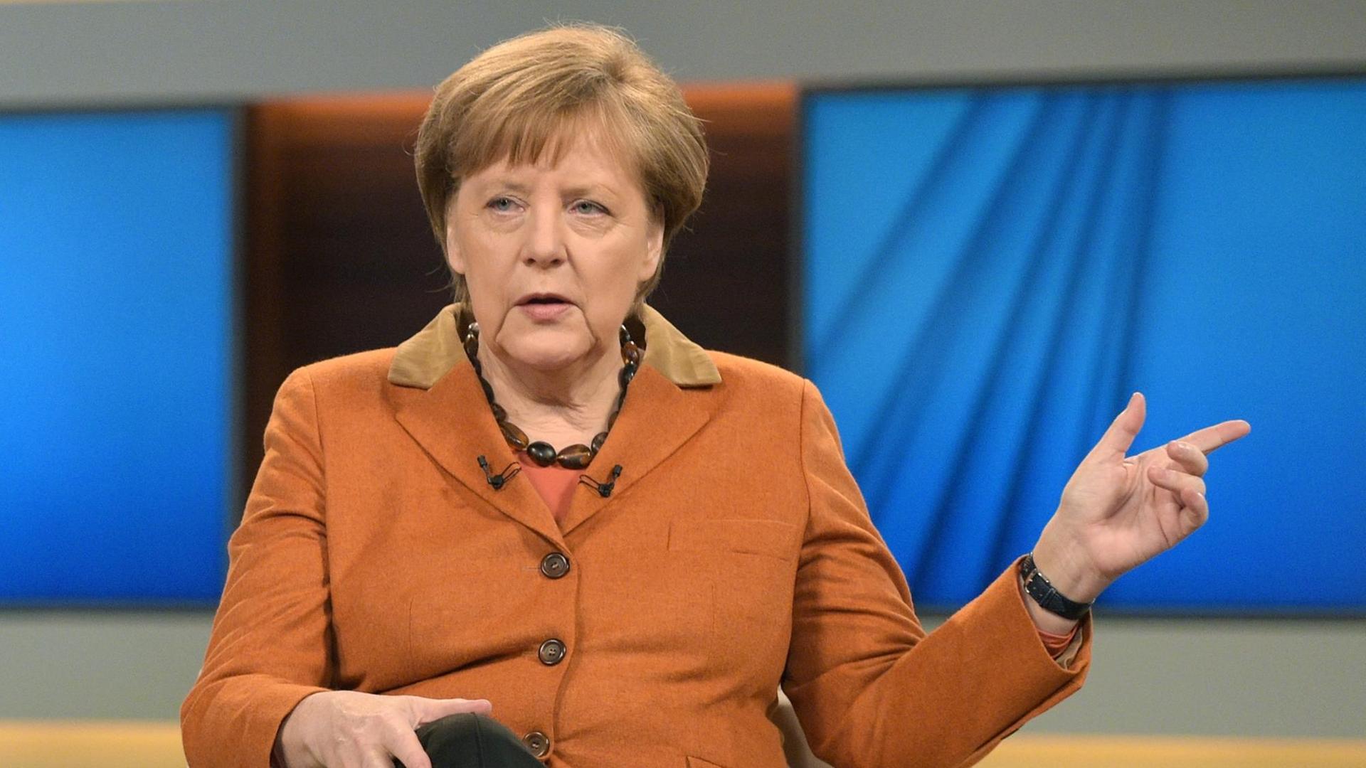 Bundeskanzlerin Angela Merkel (CDU) in der Sendung "Anne Will".