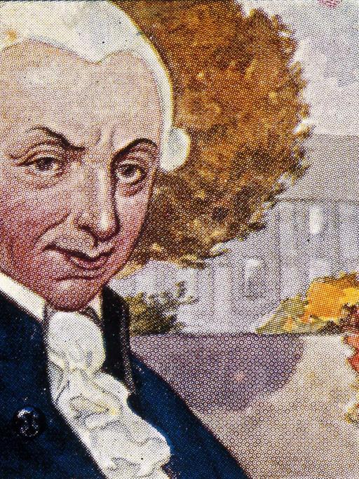 Ausschnitt aus einer Schokoladenwerbung mit dem Philosophen Immanuel Kant.
