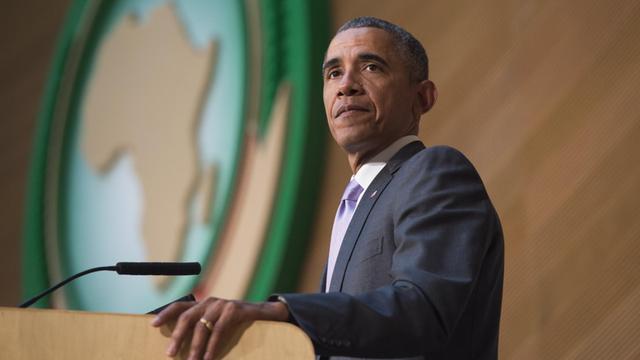 US-Präsident Barack Obama hält eine Rede vor der Afrikanischen Union.