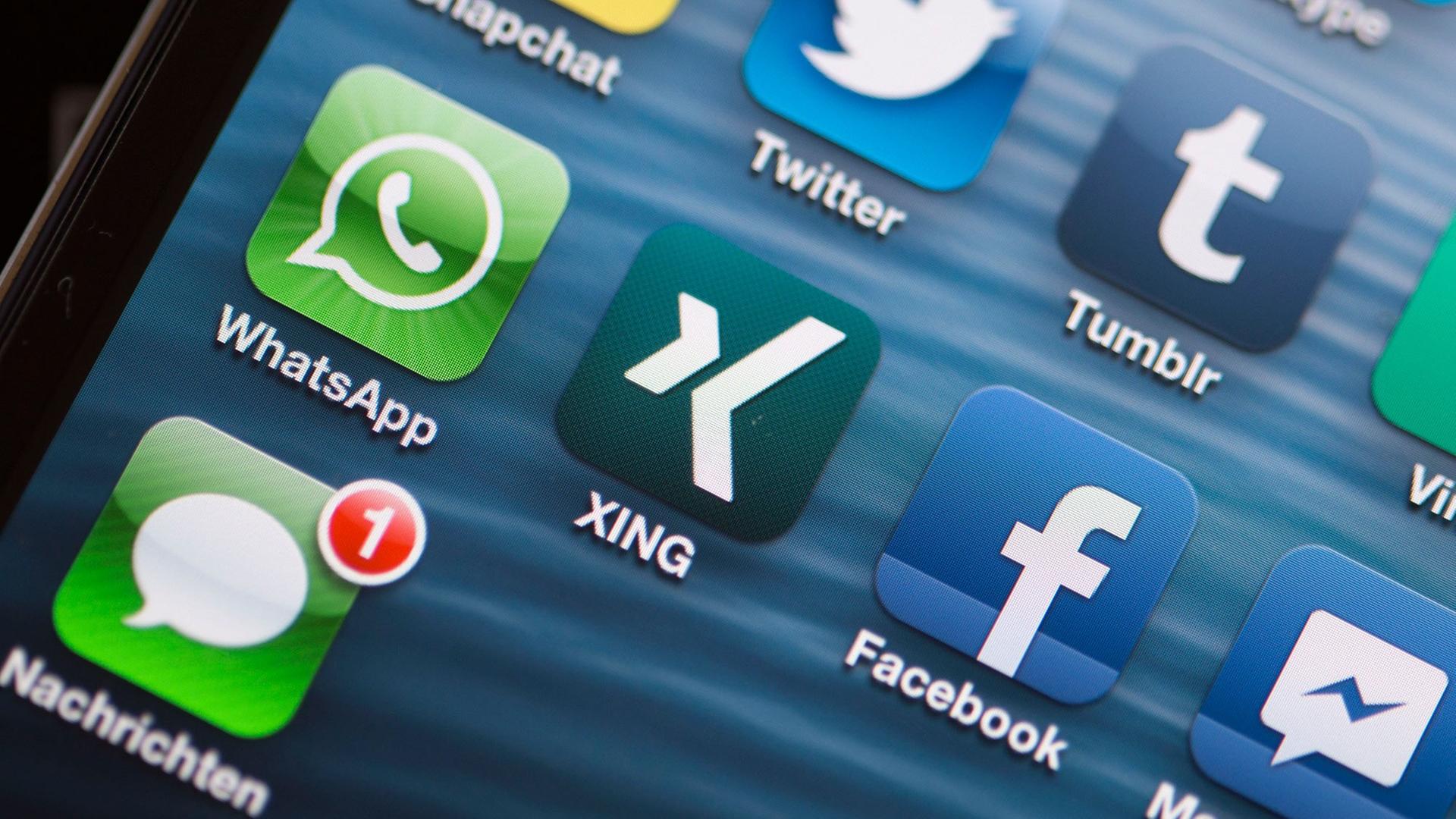 Auf dem Display eines Smartphones sind die App-Logos verschiedener Social Media Plattformen zu sehen Derweil der Anbieter Facebook seit einiger Zeit Nutzer verliert, werden Dienste wie Snapchat, Tumblr, Twitter und Vine immer beliebter. Auf dem Display eines Smartphones sind die App-Logos verschiedener Social Media Plattformen zu sehen Derweil der Anbieter Facebook seit einiger Zeit Nutzer verliert, werden Dienste wie Snapchat, Tumblr, Twitter und Vine immer beliebter.