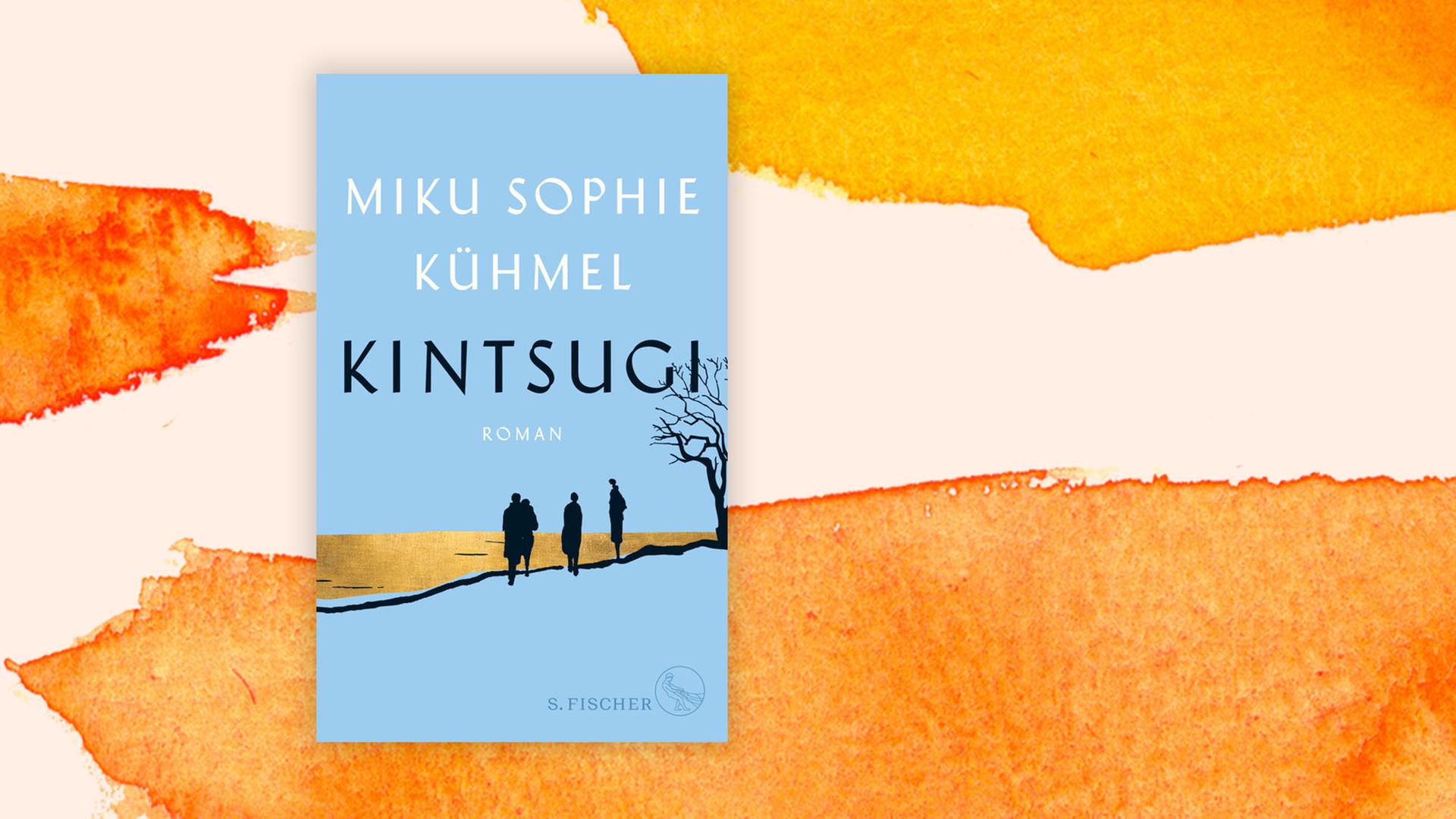 Das Buchcover von Kintsugi vor einem aquarellierten Hintergrund. Das Buchcover von Kintsugi vor einem aquarellierten Hintergrund.
