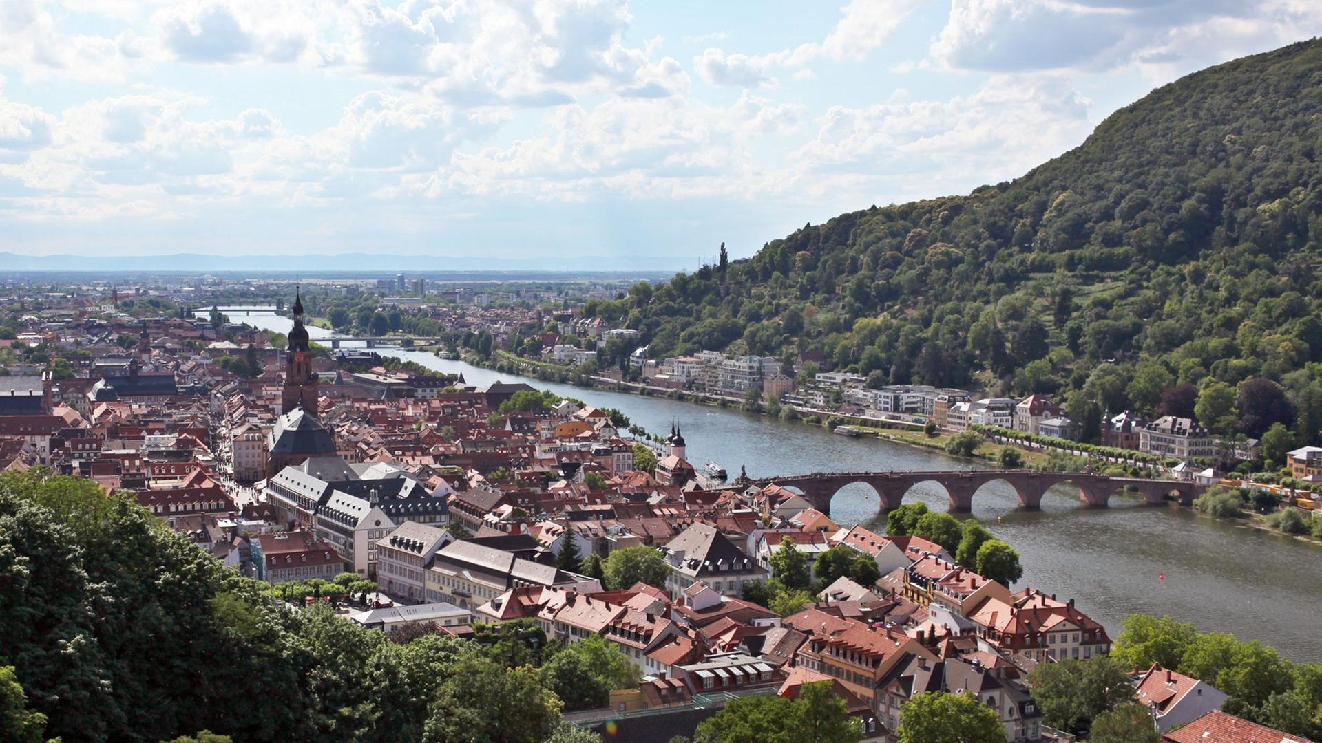 Blick auf Heidelberg ( Rhein-Neckar-Kreis)
