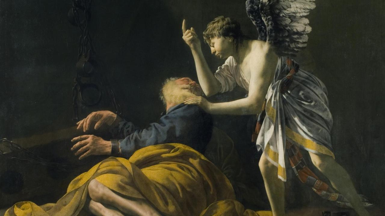 Ausschnitt aus dem Gemälde "Die Befreiung Petri" (1629) von Hendrick Ter Brugghen, das als Schweriner Leihgabe im Centraalmuseum in Utrecht und 2019 in den Pinakotheken München zu sehen ist.
Datierung: 1629Material/Technik: Gemälde / Öl auf LeinwandBildmaß: 152 x 210 cmInventar-Nr.: G913, Artist: Hendrick ter Brugghen
Ausschnitt aus dem Gemälde "Die Befreiung Petri" (1629) von Hendrick Ter Brugghen, das als Schweriner Leihgabe im Centraalmuseum in Utrecht und 2019 in den Pinakotheken München zu sehen ist.
Datierung: 1629Material/Technik: Gemälde / Öl auf LeinwandBildmaß: 152 x 210 cmInventar-Nr.: G913, Artist: Hendrick ter Brugghen