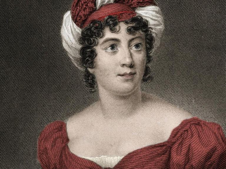 Ein Porträt von Baronin Anne Louise Germaine de Staël-Holstein, genannt Madame de Stael (1766-1817).