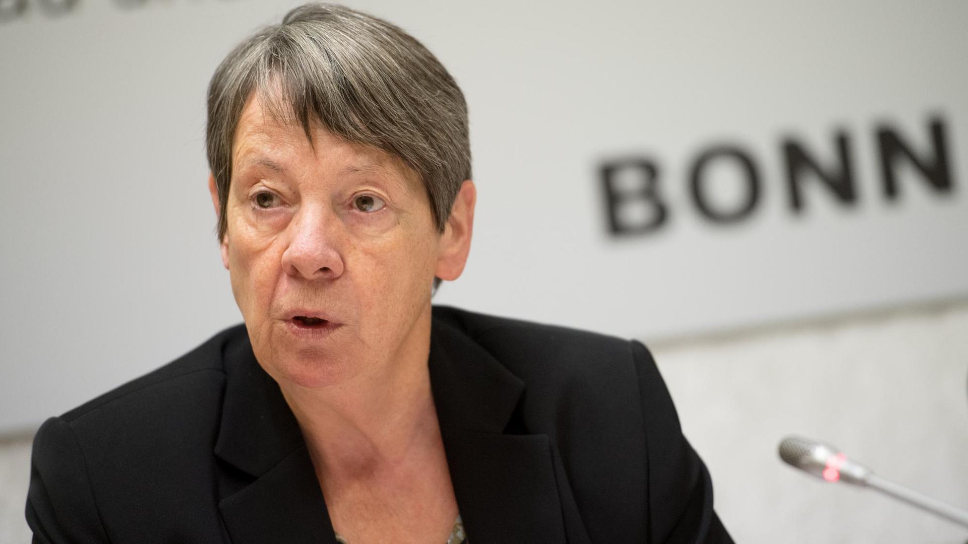 Bundesbauministerin Barbara Hendricks (SPD) spricht während einer Pressekonferenz über den Statusbericht zum Bonn-Berlin-Umzug der Bundesregierung. Bundesbauministerin Barbara Hendricks (SPD) spricht während einer Pressekonferenz über den Statusbericht zum Bonn-Berlin-Umzug der Bundesregierung.