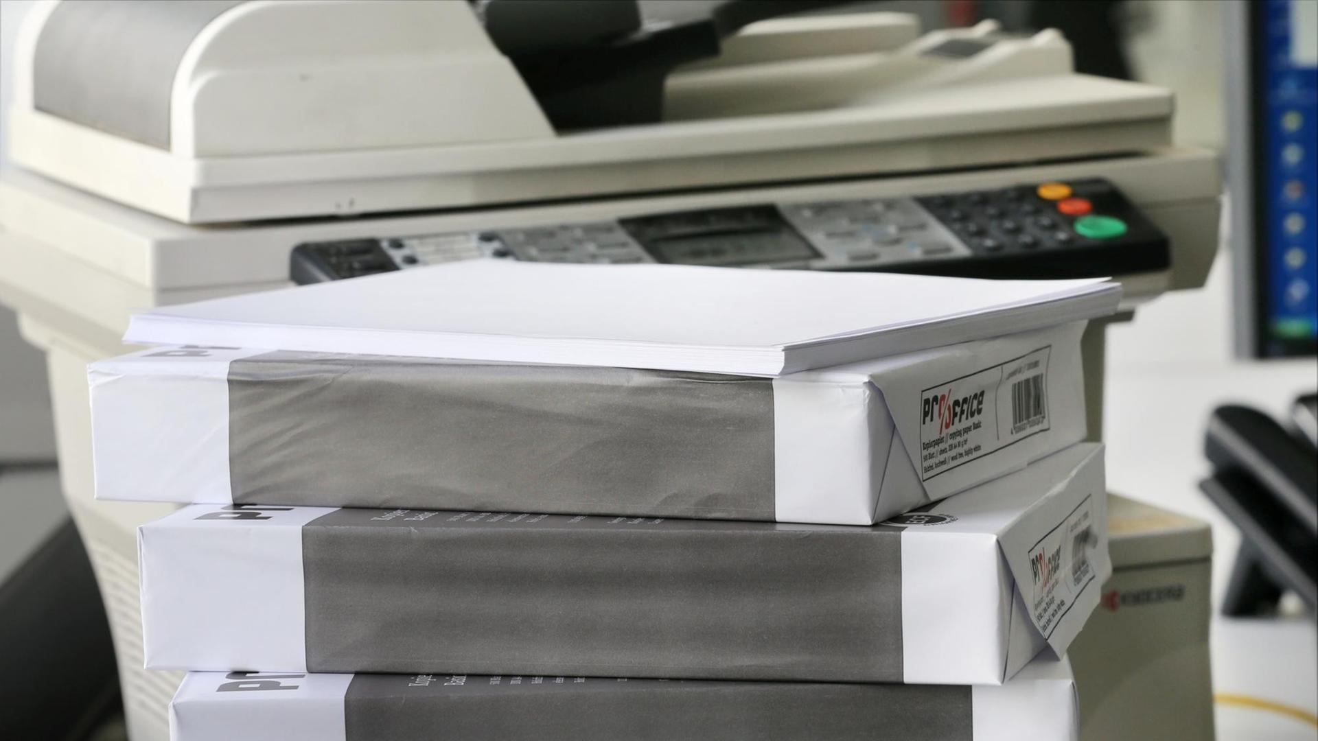 Packungen mit weißem DIN A4-Papier Packungen mit weißem DIN A4-Papier