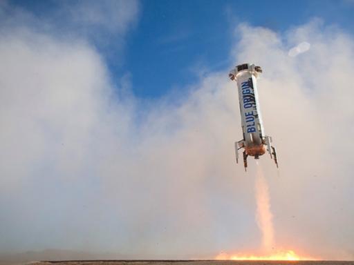 Historische Rückkehr: Landung der ersten Stufe der New-Shepard-Rakete