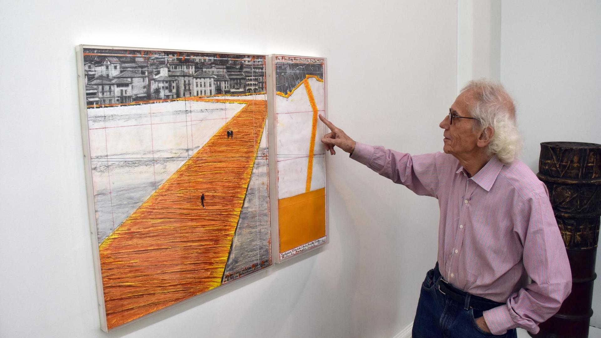 Der Künstler Christo in seinem Atelier in New York Der Künstler Christo in seinem Atelier in New York