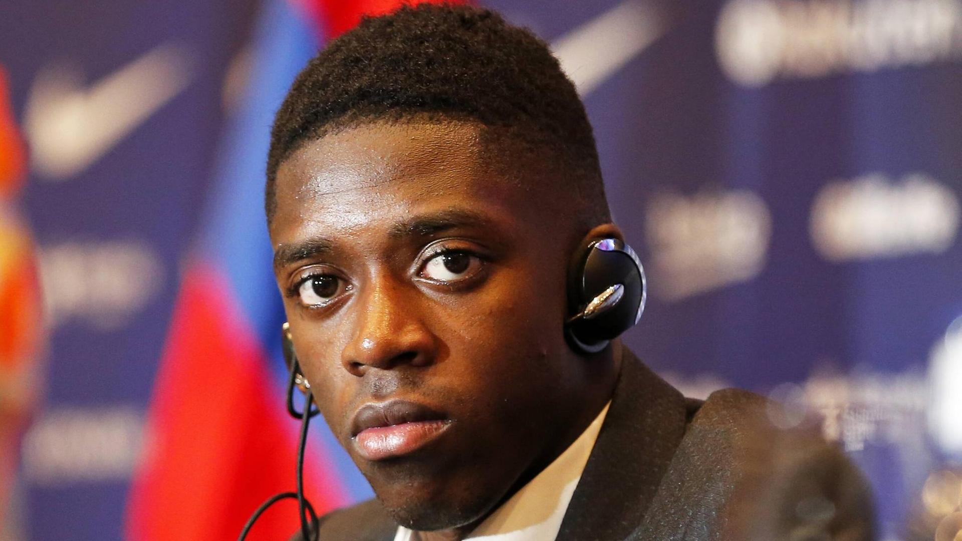 August 28, 2017 - Barcelona, Catalonia, Spain - Presentation of Ousmane Dembele as new player of the FC Barcelona Barca in Barcelona, on August 28, 2017. Presentation of Ousmane Dembele as new player of the PC Barcelona PUBLICATIONxINxGERxSUIxAUTxONLY - ZUMAn230 20170828_zaa_n230_049 Copyright: xJoanxVallsx August 28 2017 Barcelona Catalonia Spain presentation of Ousmane Dembele AS New Player of The FC Barcelona Barca in Barcelona ON August 28 2017 presentation of Ousmane Dembele AS New Player of The PC Barcelona PUBLICATIONxINxGERxSUIxAUTxONLY ZUMAn230 20170828_zaa_n230_049 Copyright xJoanxVallsx August 28, 2017 - Barcelona, Catalonia, Spain - Presentation of Ousmane Dembele as new player of the FC Barcelona Barca in Barcelona, on August 28, 2017. Presentation of Ousmane Dembele as new player of the PC Barcelona PUBLICATIONxINxGERxSUIxAUTxONLY - ZUMAn230 20170828_zaa_n230_049 Copyright: xJoanxVallsx August 28 2017 Barcelona Catalonia Spain presentation of Ousmane Dembele AS New Player of The FC Barcelona Barca in Barcelona ON August 28 2017 presentation of Ousmane Dembele AS New Player of The PC Barcelona PUBLICATIONxINxGERxSUIxAUTxONLY ZUMAn230 20170828_zaa_n230_049 Copyright xJoanxVallsx