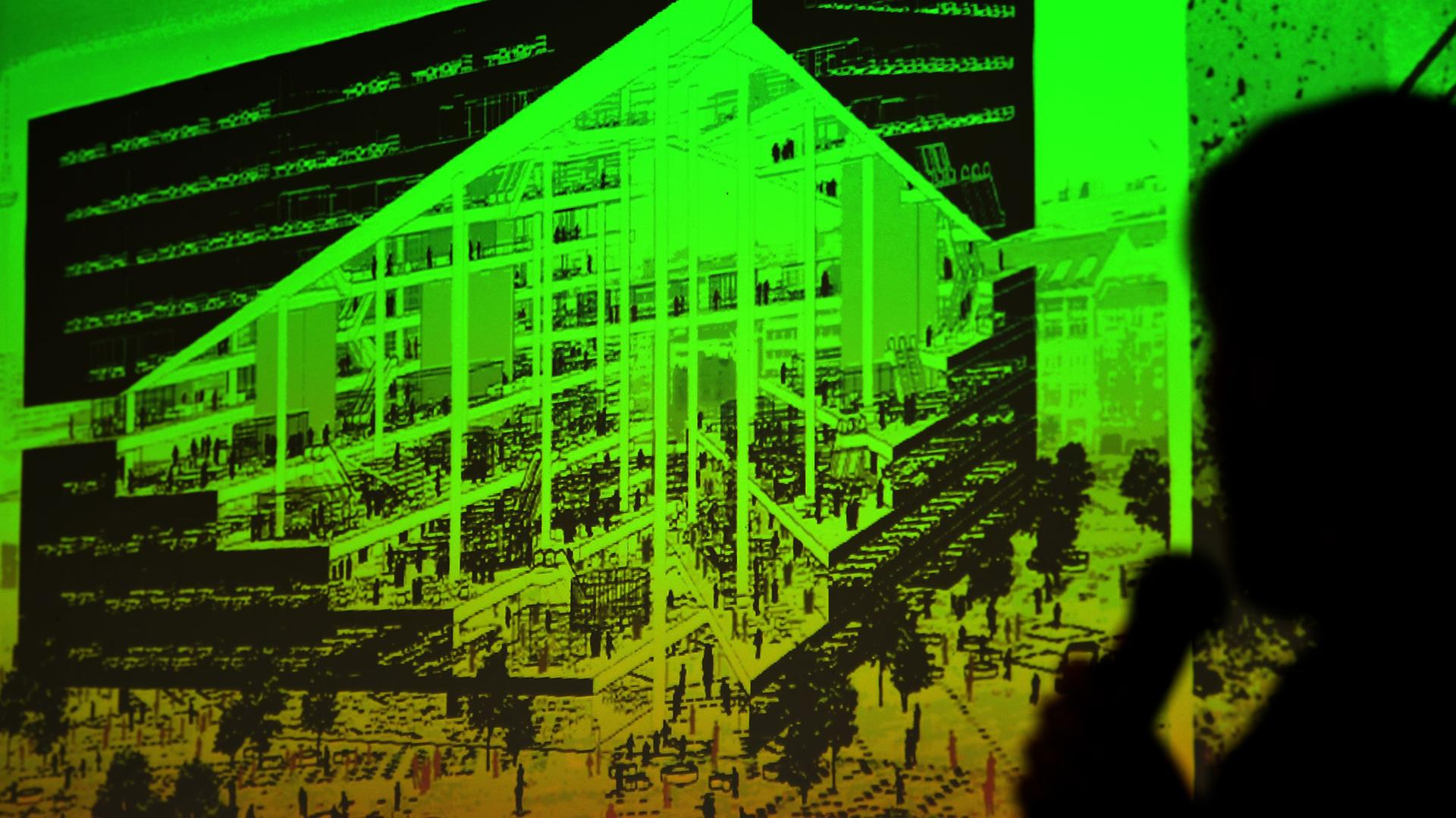 Berlin: Lars Krückeberg, Architekt und Kurator für die Ausstellung «Unbuilding Walls», zeigt bei der Vorstellung des deutschen Beitrags für die 16. Architekturbiennale 2018 das Projektbeispiel «Axel-Springer-Neubau». Der deutsche Pavillon soll vom 26. Mai - 25. November 2018 bei der Internationalen Architekturausstellung «La Biennale di Venezia» in Venedig die Ausstellung «Unbuilding Walls» zeigen. Foto: Britta Pedersen/dpaFotograf:Britta Pedersen Berlin: Lars Krückeberg, Architekt und Kurator für die Ausstellung «Unbuilding Walls», zeigt bei der Vorstellung des deutschen Beitrags für die 16. Architekturbiennale 2018 das Projektbeispiel «Axel-Springer-Neubau». Der deutsche Pavillon soll vom 26. Mai - 25. November 2018 bei der Internationalen Architekturausstellung «La Biennale di Venezia» in Venedig die Ausstellung «Unbuilding Walls» zeigen. Foto: Britta Pedersen/dpaFotograf:Britta Pedersen
