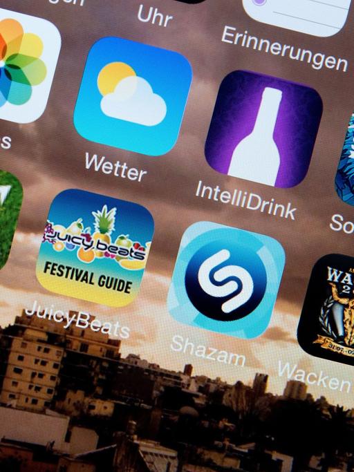 Verschiedene Apps für Musikfestivals auf iPhone