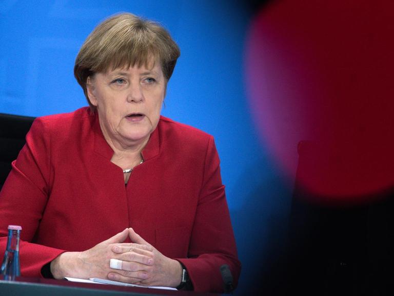 Bundeskanzlerin Merkel bei einer Pressekonferenz in Berlin.