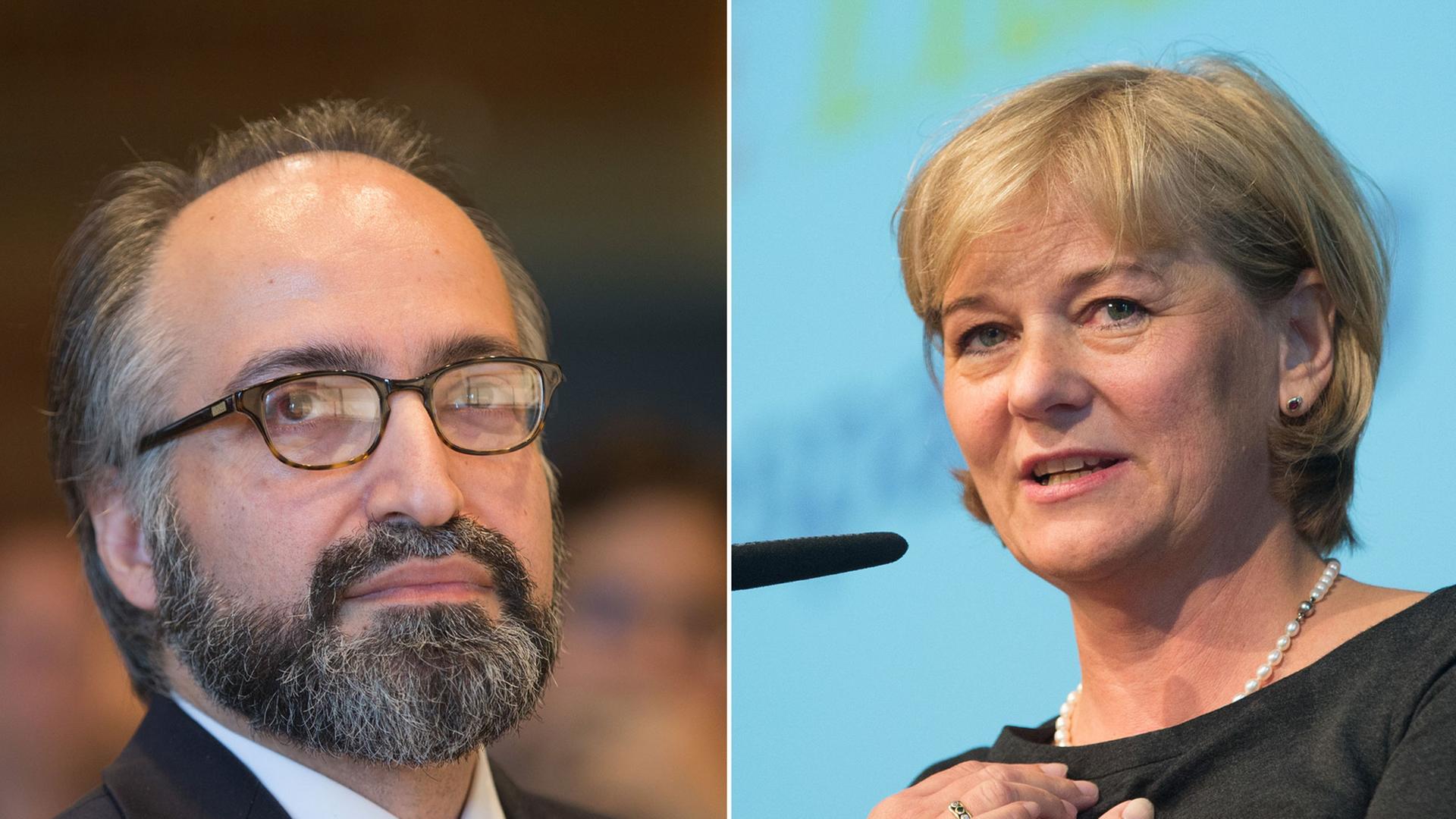 Der neu gewählte Bundesvorsitzende der Partei "Neue Liberale", Najib Karim, und die neu gewählte stellvertretende Bundesvorsitzende Sylvia Canel. Der neu gewählte Bundesvorsitzende der Partei "Neue Liberale", Najib Karim, und die neu gewählte stellvertretende Bundesvorsitzende Sylvia Canel.