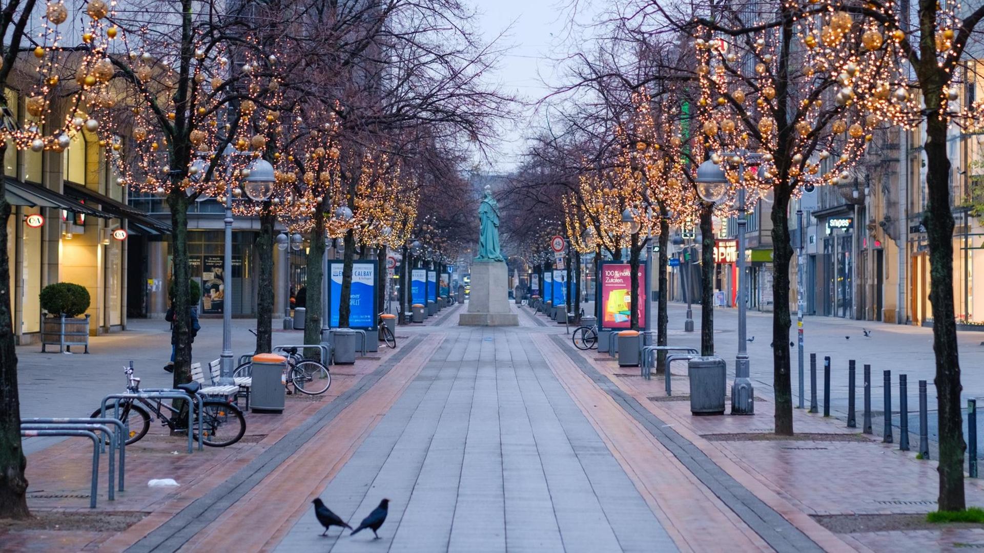 Die leere Innenstadt von Hannover. Die leere Innenstadt von Hannover.