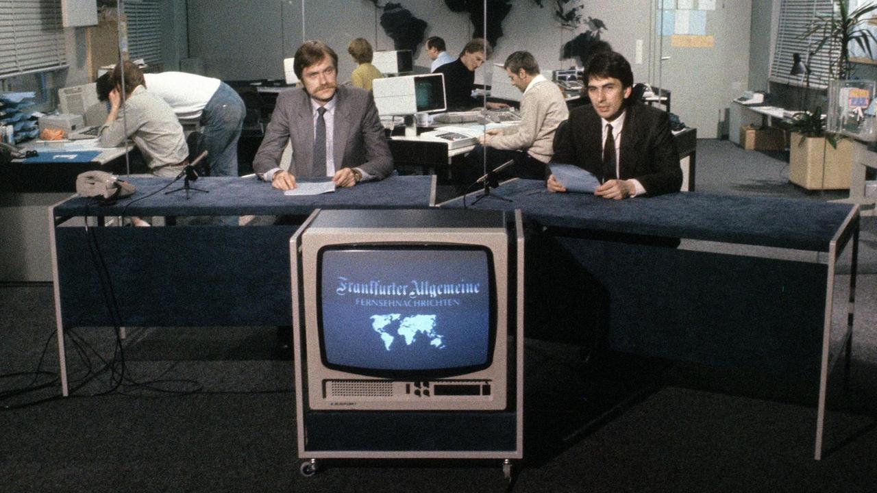 Ein Archivbild zeigt ein altes TV-Studio der Frankfurter Allgemeinen Zeitung um 1986. Ein Archivbild zeigt ein altes TV-Studio der Frankfurter Allgemeinen Zeitung um 1986.