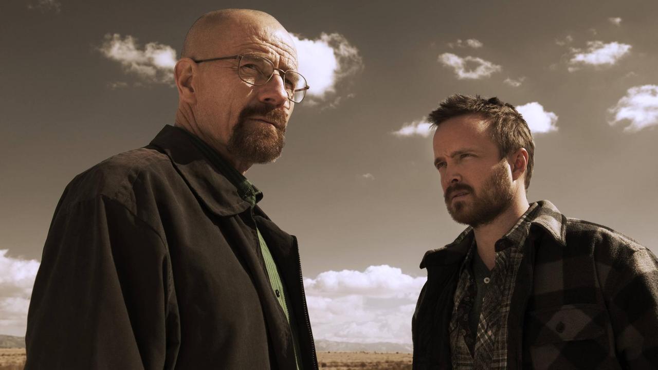 Zwei unmoralische Helden: Walter White (Bryan Cranston) and Jesse Pinkman (Aaron Paul) aus der Serie "Breaking Bad" Zwei unmoralische Helden: Walter White (Bryan Cranston) and Jesse Pinkman (Aaron Paul) aus der Serie "Breaking Bad"
