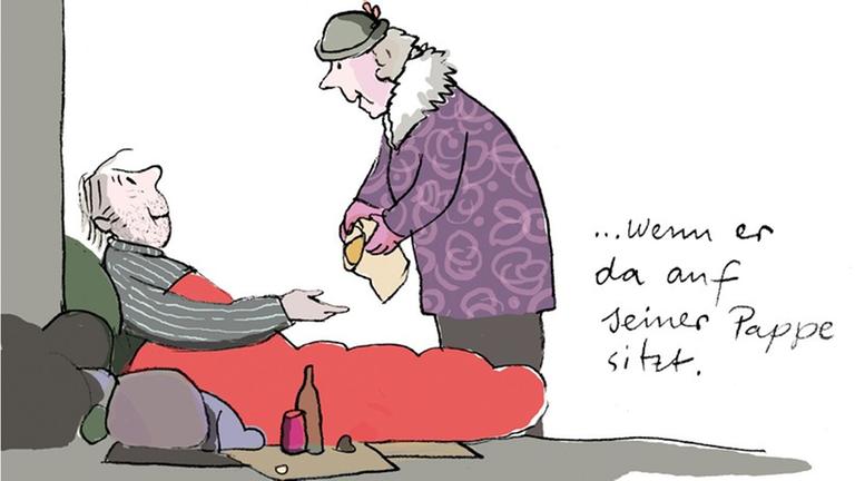 Illustration aus dem Buch von Kirsten Boie und Jutta Bauer: "Ein mittelschönes Leben", hinzundkunzt, Hamburg. Illustration aus dem Buch von Kirsten Boie und Jutta Bauer: "Ein mittelschönes Leben", hinzundkunzt, Hamburg.