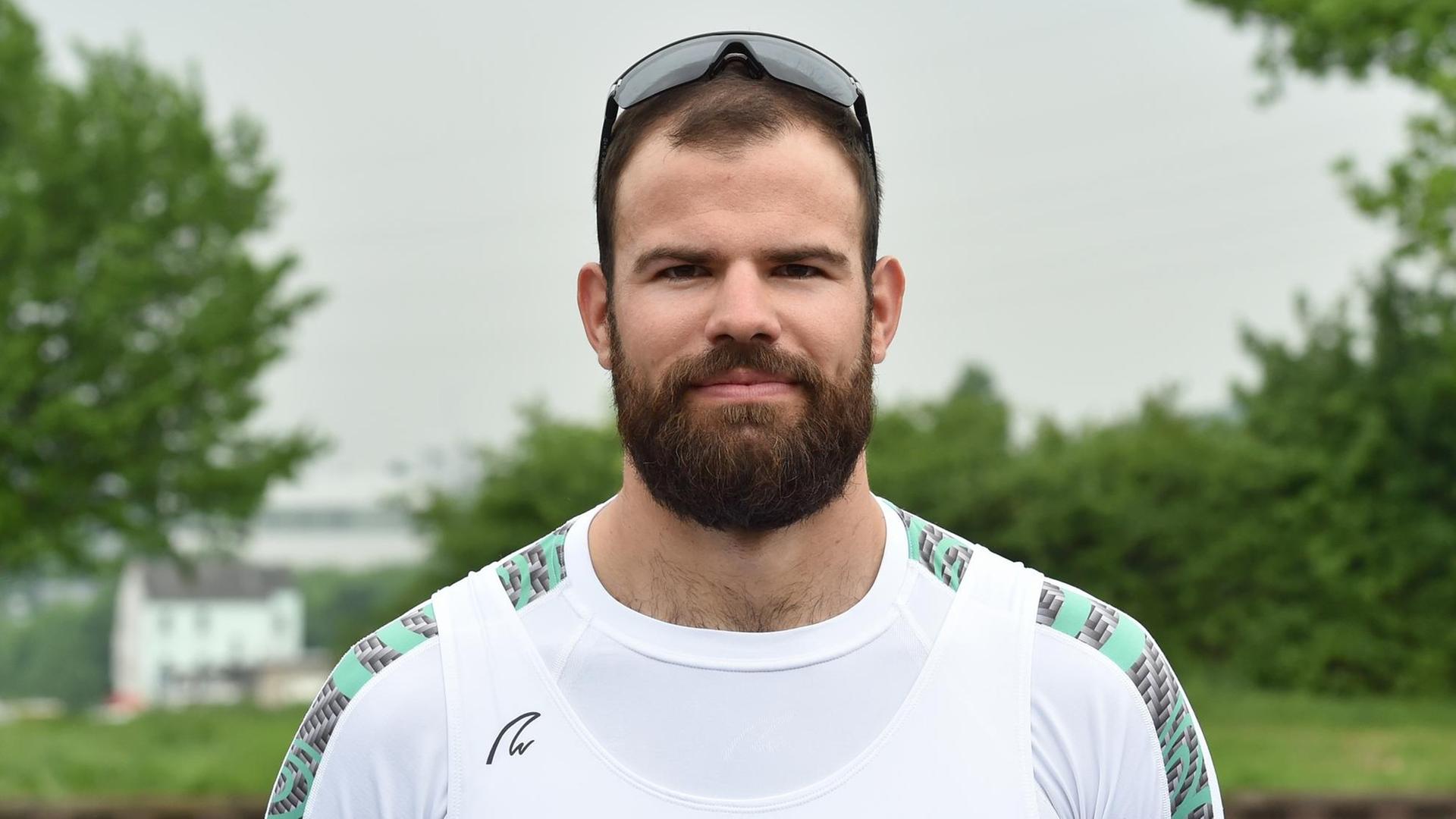 Maximilian Planer vom Deutschland-Achter 2017 bei seiner Vorstellung am 18.05.2017 in Dortmund (Nordrhein-Westfalen). Maximilian Planer vom Deutschland-Achter 2017 bei seiner Vorstellung am 18.05.2017 in Dortmund (Nordrhein-Westfalen).