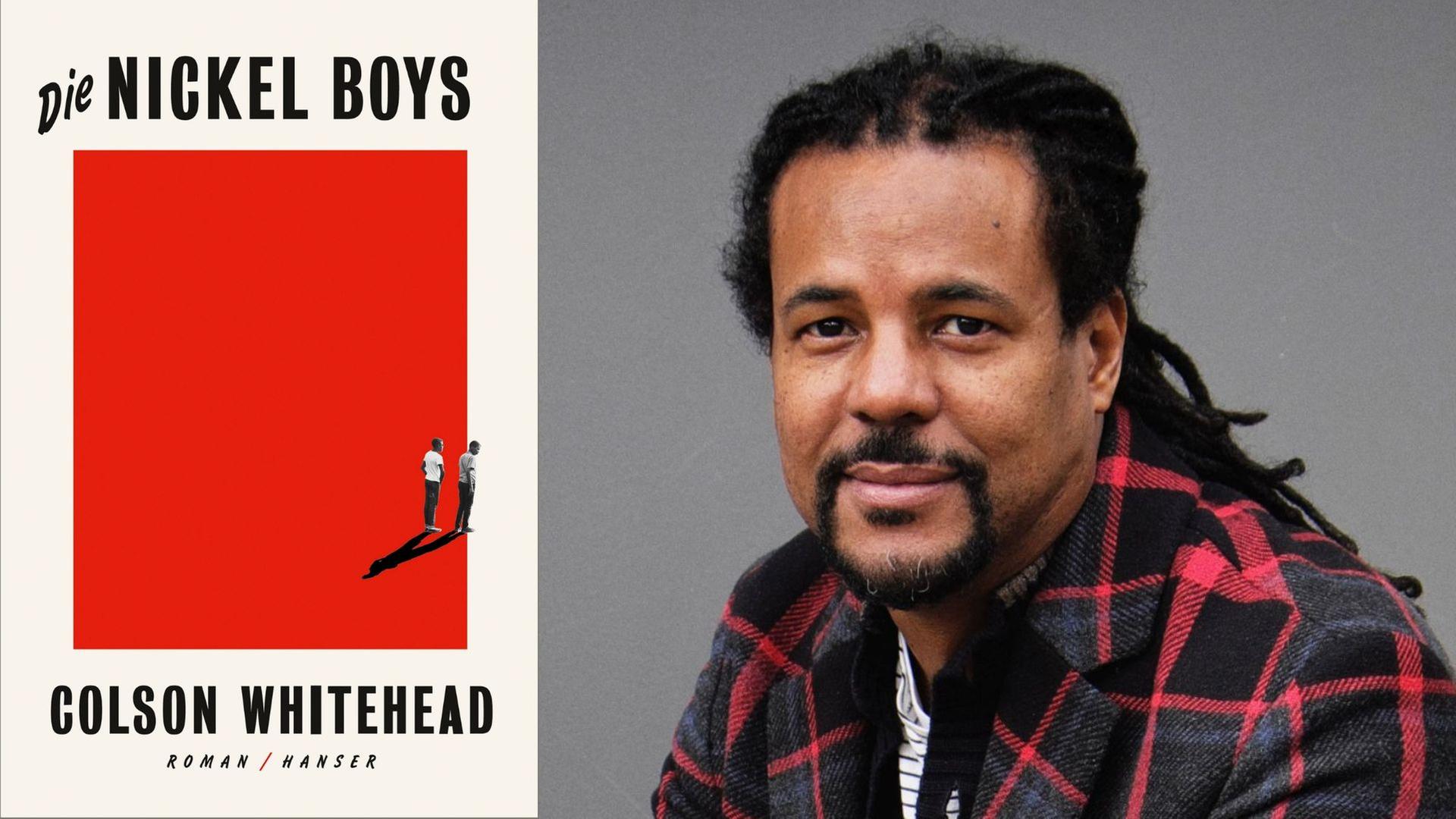 Zu sehen ist der Autor Colson Whitehead und das Cover seines Romans "Die Nickel Boys". Zu sehen ist der Autor Colson Whitehead und das Cover seines Romans "Die Nickel Boys".