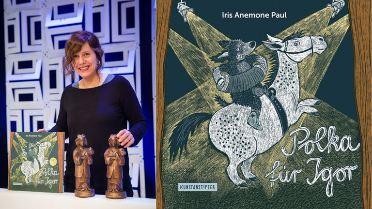 Iris Anemone Paul mit ihren Jugendliteraturpreisen für "Polka für Igor" Iris Anemone Paul mit ihren Jugendliteraturpreisen für "Polka für Igor"