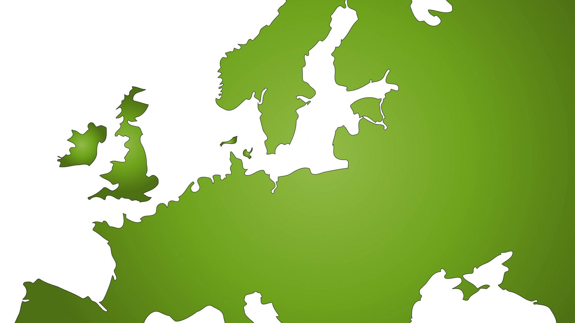 Eine grüne Europakarte Eine grüne Europakarte
