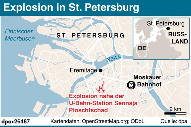 Karte: Ort der Explosion in St. Petersburg Karte: Ort der Explosion in St. Petersburg