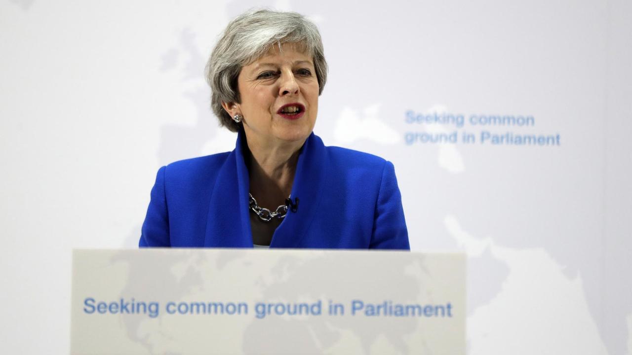Die britische Premierministerin Theresa May bei einer Pressekonferen am 21. Mai 2019.